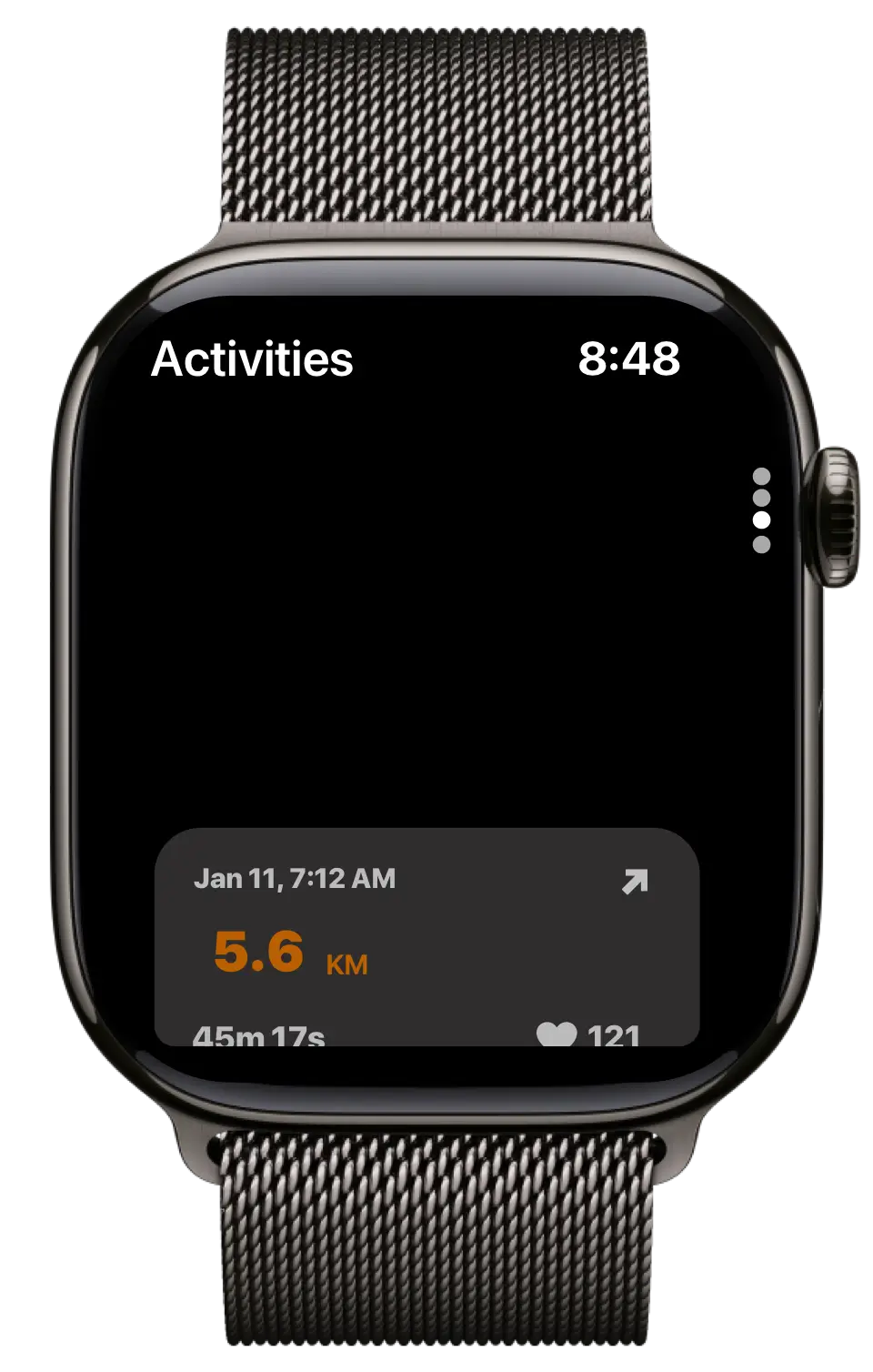 Apple Watch activities list