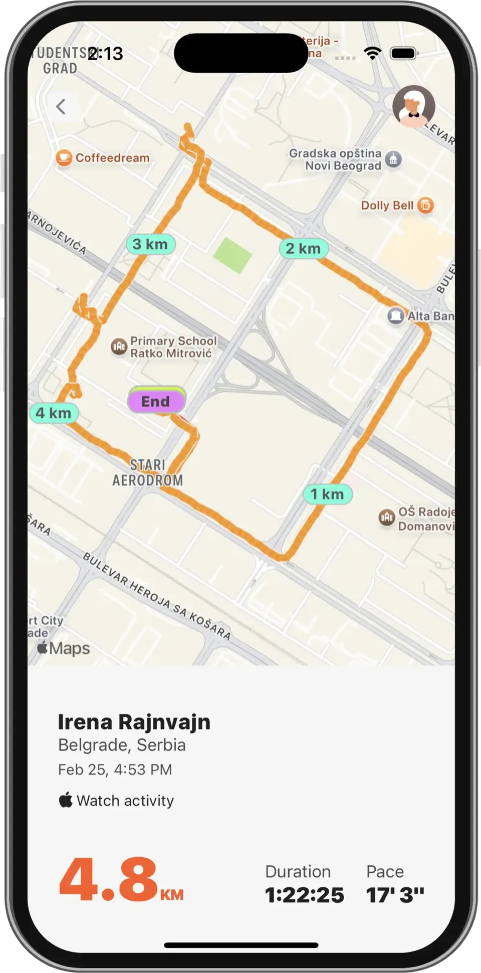 fitAnalytica Workout Details on iPhone