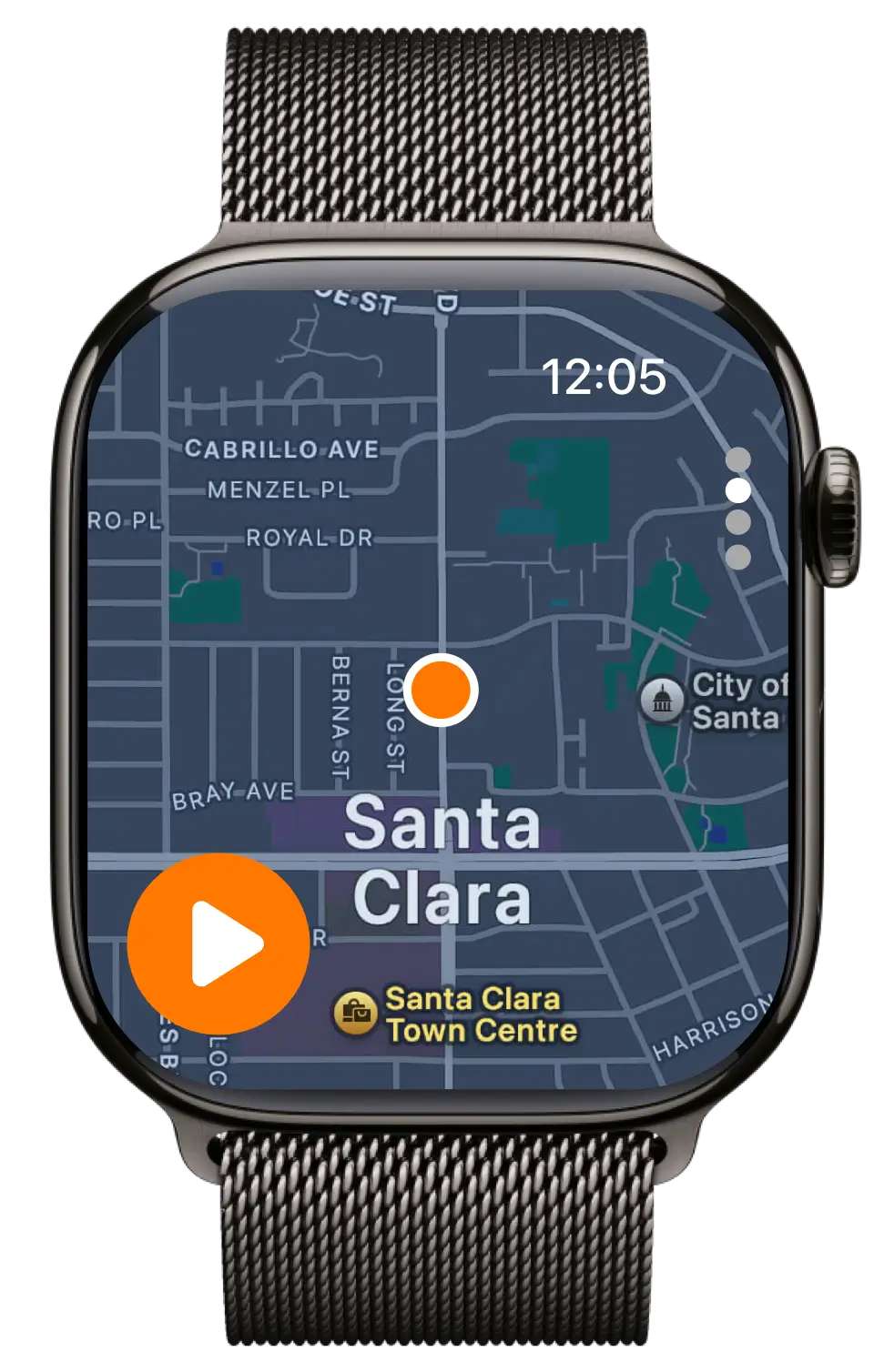 Map interface on Apple Watch