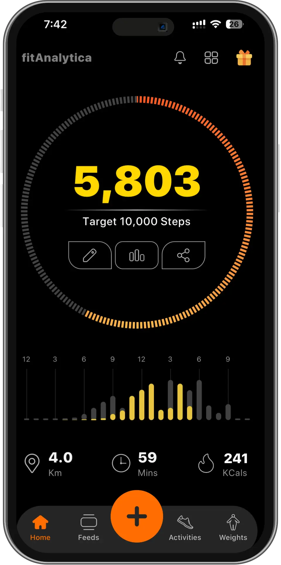 fitAnalytica on iPhone